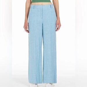 NWT Weekend Max Mara Malizia Iinen trousers light blue - water size 42 US 8